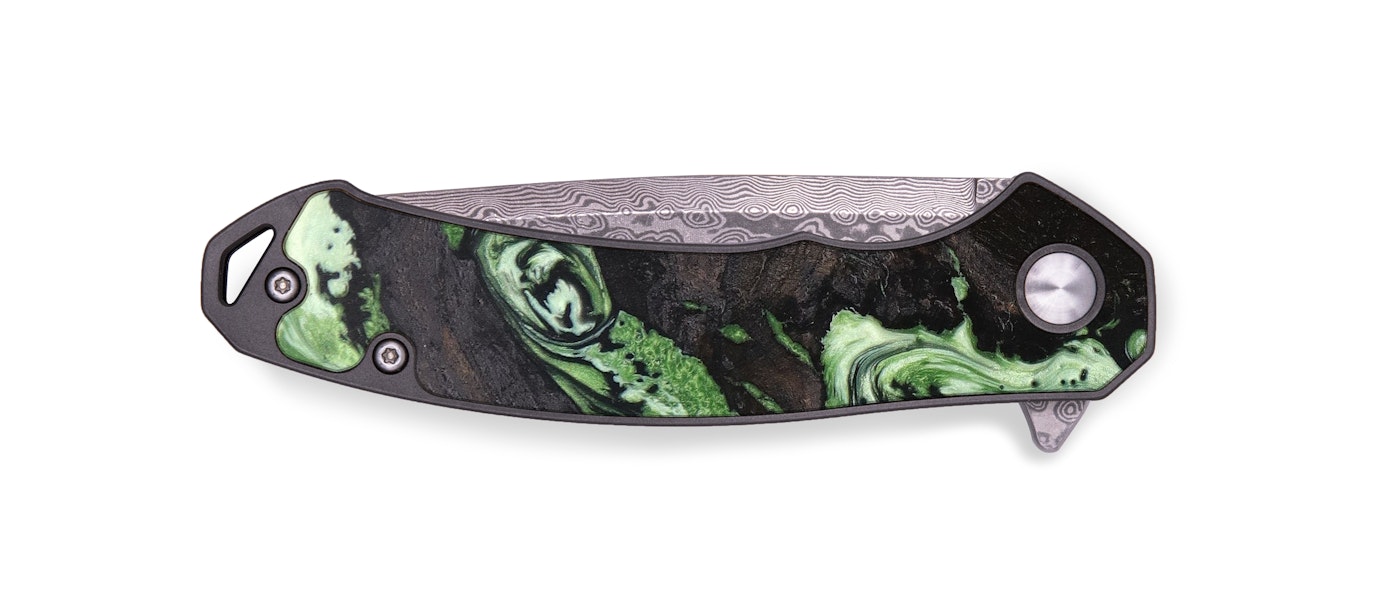 EDC Wood+Resin Pocket Knife - Armani (Green, 629540)