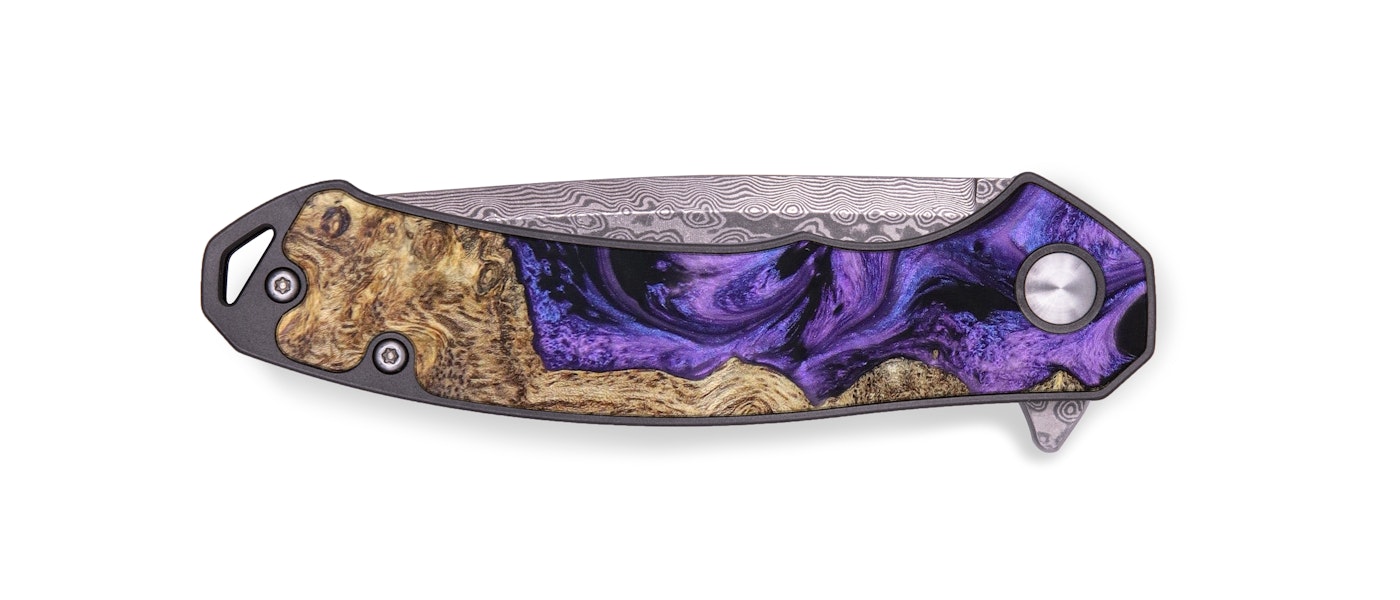 EDC Wood+Resin Pocket Knife - Sharonda (Purple, 629655)