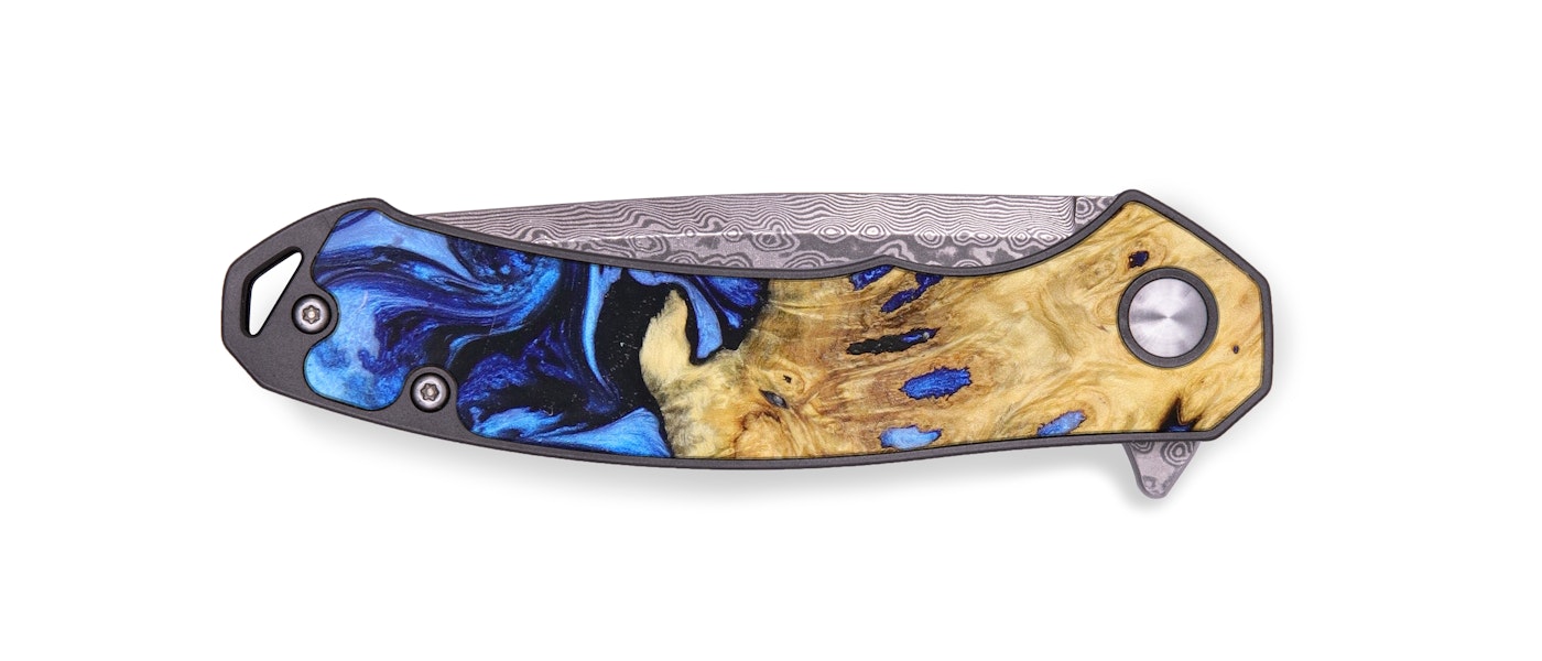 EDC Wood+Resin Pocket Knife - Patsy (Blue, 629656)
