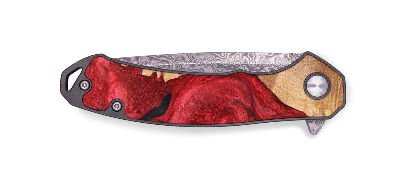  EDC Wood+Resin Pocket Knife - Rhylee (Red, 631416)