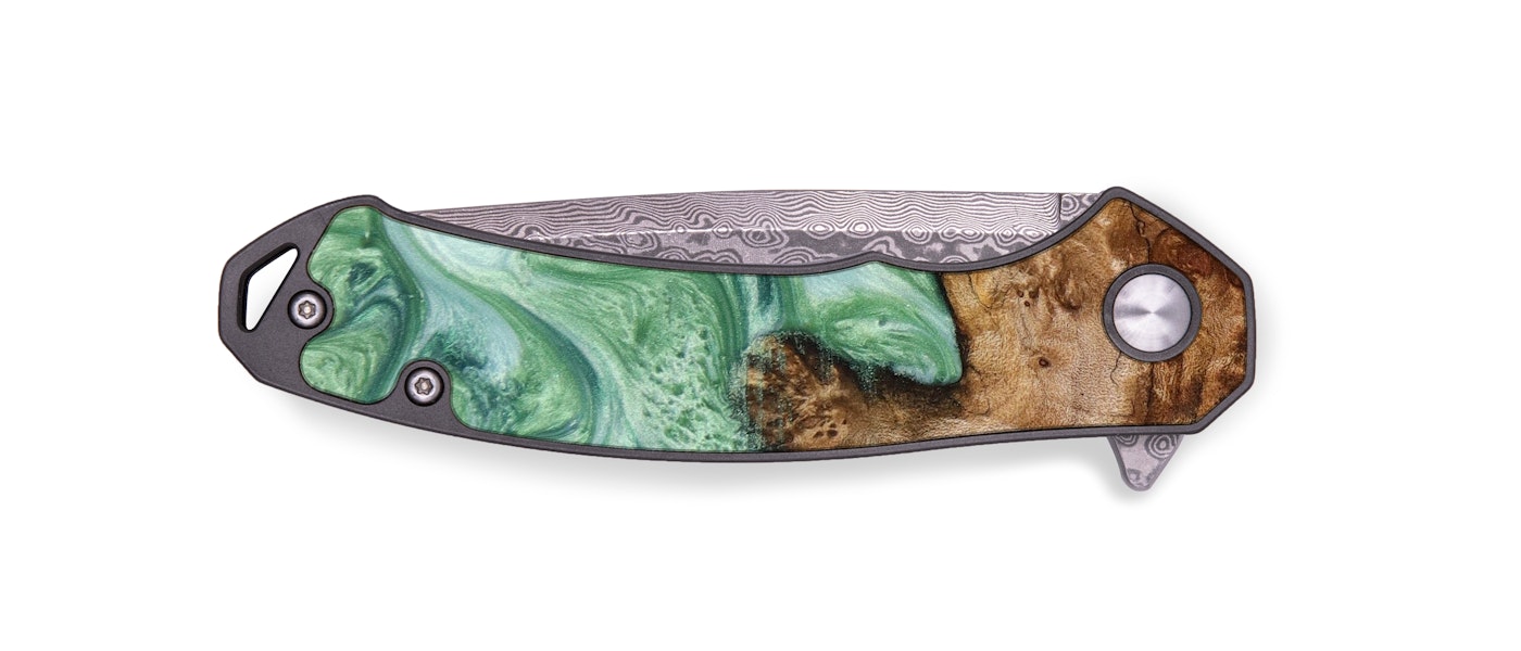  EDC Wood+Resin Pocket Knife - Graysen (Green, 631870)