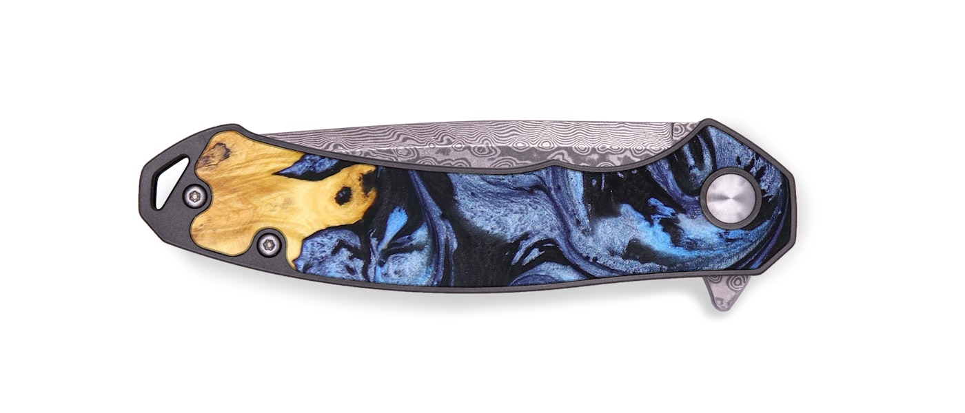  EDC Wood+Resin Pocket Knife - Annabelle (Blue, 631871)
